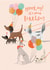 Cute Birthday Card - Party Dogs With Balloons created by Louise Tiler