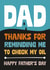 Classic Father's Day Card - Oil Check Reminder created by Cookie Design