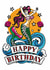 Arty Birthday Card - Retro Tattoo - Mermaid - For Her created by Stormy Knight