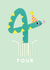 Cute 4th Birthday Card - Snake - Party Hat created by Holly Fox