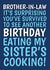 Cheeky Birthday Card - For Brother-In-Law - Survived My Sister's Cooking Joke created by @Cupsie's Creations