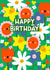 Cute Birthday Card - Smiling Spring Flowers created by Nicola Watson