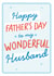 Classic Father's Day Card - Wonderful Husband - Stars created by Percy & Pearl