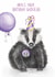 Cute Birthday Card - Badger - Balloon created by Citrus Bunn