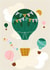 Classic Birthday Card - Hot Air Balloons - Sky created by Honesties Prints
