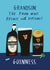 Funny Birthday Card - For Grandson - Guinness created by Alice Mole Illustration