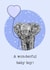 Cute New Baby Card - Elephant - Baby Boy created by Beth Higgins Art