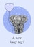 Cute New Baby Card - Elephant - Baby Boy created by Beth Higgins Art
