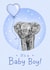 Cute New Baby Card - Elephant - Baby Boy created by Beth Higgins Art
