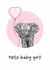 Cute New Baby Card - Baby Girl - Elephant created by Beth Higgins Art