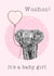Cute New Baby Card - Baby Girl - Elephant created by Beth Higgins Art