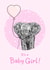 Cute New Baby Card - Baby Girl - Elephant created by Beth Higgins Art