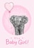 Cute New Baby Card - Baby Girl - Elephant created by Beth Higgins Art
