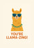 Punny Congratulations/Thank You Card - Llama created by Ink Icons 