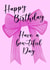Pretty Bow Birthday Card for Her - Coquette Pink Bow for Friend created by Alexia Mickleburgh