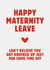 Funny Maternity Leave Card - Time Off created by Sundiva Designs