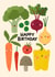 Cute Birthday Card - Veggies - Vegetarian created by Nicola Watson