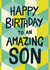 Classic Birthday Card - Amazing Son created by Christine Cuddihy Illustration