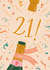 Classic Birthday Card - 21st - Champagne Pop created by The Pattern Press