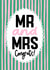 Modern Wedding Card - Mr And Mrs - Striped Design created by Nicola Watson