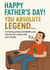 Funny Father’s Day Card for Dad Netflix Nap King Fart Noise Legend created by Double Daft