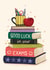 Classic Good Luck Card - Exams - Book Stack created by Debbie Daley Illustrations