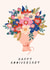 Pretty Anniversary Card - Flowers - Bouquet created by Sad Girl Illustration