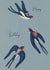 Arty Birthday Card - Swallows - Birds created by Victoria Lucy Williams