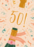 Classic 50th Birthday Card - For Her - Champagne created by The Pattern Press