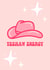 Yeehaw cowgirl hat card with sparkles created by Amber Pigram