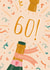 Classic 60th Birthday Card - For Her - Champagne created by The Pattern Press