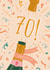 Classic 70th Birthday Card - For Her - Champagne created by The Pattern Press