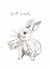Cute Thank You Card - Bunny Rabbit created by Halle-lula P