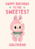 Cute Birthday Card - Sweetest Girlfriend - Labubu Doll created by Hello Fridays Studio