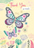 Classic Thank You Card - Butterfly - Flowers created by Marketa Rams Designs