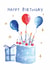 Classic Birthday Card - For Him - Cake created by HCD Illustration