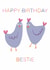 Fun Birthday Card - For Bestie - Hens created by @SarahPriceDesigns