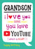 Funny Birthday Card - For Grandson - YouTube created by la la la Designs
