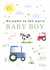 Classic New Baby Card - Baby Boy - Farm created by Alexia Mickleburgh