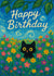 Cute Birthday Card - Flowers - Cat created by Nidd And Rigg!