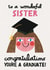 Cute Graduation Card - Wonderful Sister - Congratulations created by Alice Mole Illustration