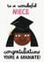 Cute Graduation Card - Wonderful Niece - Congratulations created by Alice Mole Illustration
