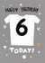 Classic Birthday Card - 6th Birthday - White Football Shirt created by Pencilface