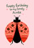 Pretty Birthday Card - For Auntie - Floral Ladybird created by Fliss Muir