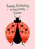 Pretty Birthday Card - For Sister - Floral Ladybird created by Fliss Muir