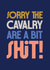 Sorry The Calvalry Are Shit - Cheeky Solidarity Card - Troublesome In-Laws created by Rebecca Prinn