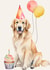 Cute Birthday Card - Party Golden Retriever - Cupcake created by Bethany Brown