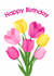 Floral birthday card - Tulip flower created by BurlingtonDesignsUK