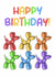 Colourful Balloon Dog Birthday Card for friends and family - Happy Birthday! created by Amy Farmer - Digital Artist