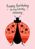 Cute Birthday Card - Lovely Nanny - Floral Ladybird created by Fliss Muir